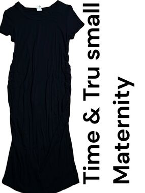 Time and Tru Black Maternity Midi Dress
